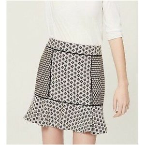 LOFT Mixed Jacquard Flippy Skirt